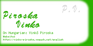 piroska vinko business card